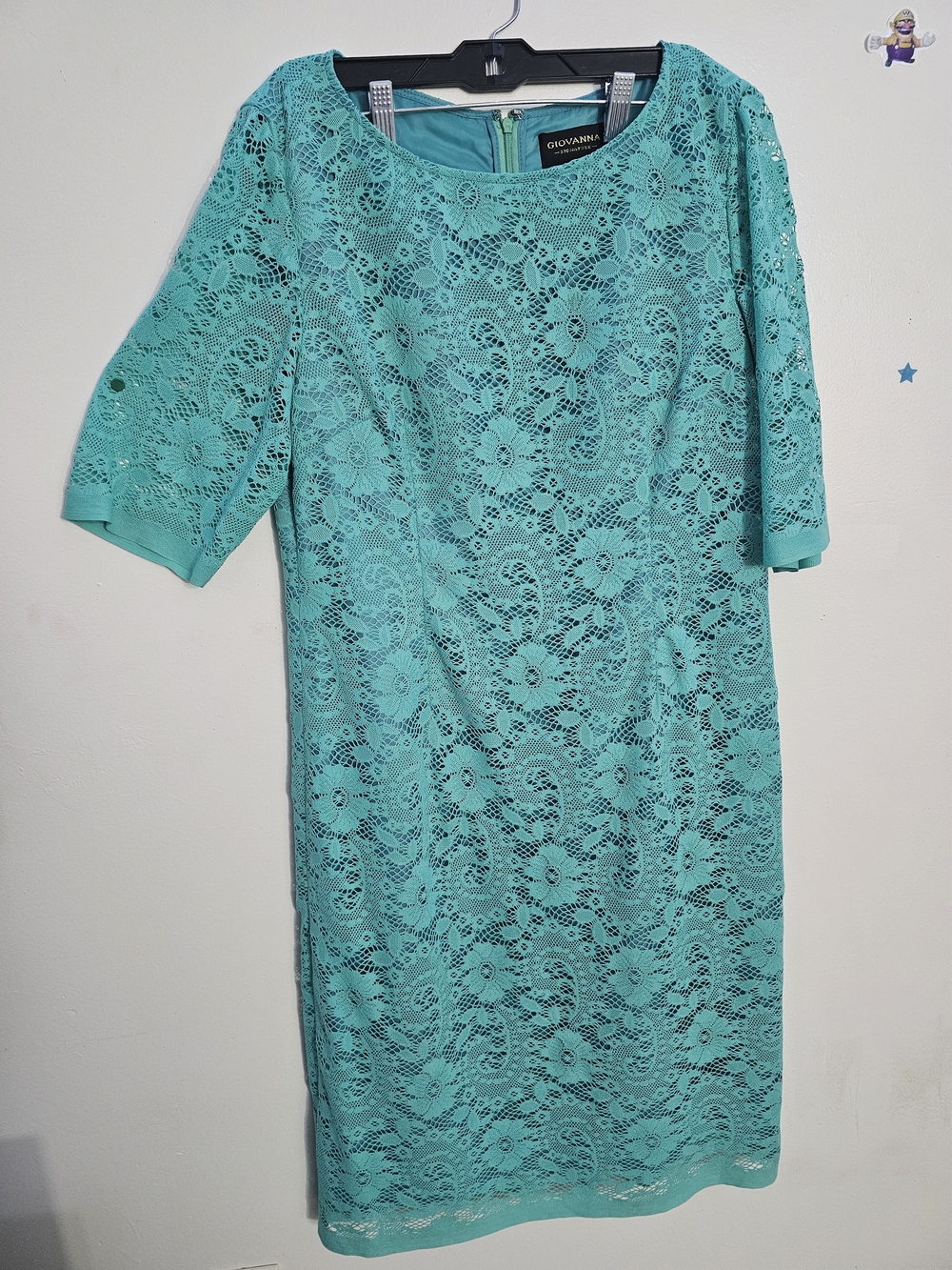 Teal Lace Shift Dress